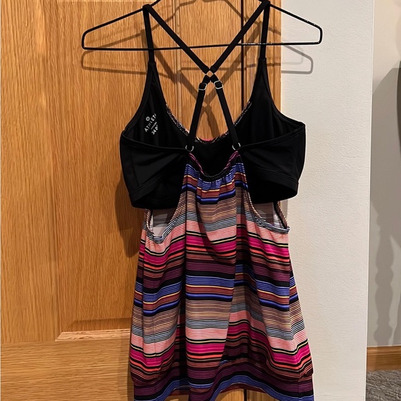 Athleta Capri Stripe Blousy Tankini, Purple, Sz 34D/DD - Picture 4 of 6